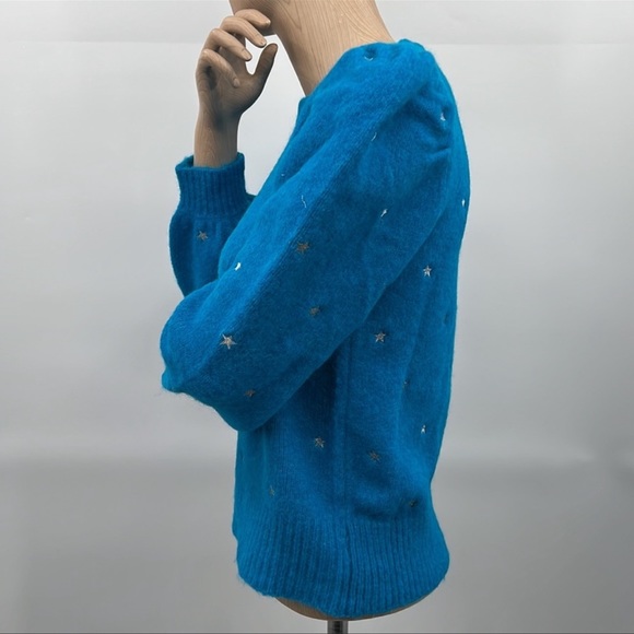 🆕Generation Love Merino/Alpaca Wool Sweater Angelina Star Teal Silver Blue - Picture 7 of 13